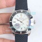 GF Factory Replica Breitling Superocean Heritage White Dial Black Rubber Strap Watch 42mm 